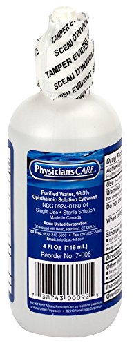 PhysiciansCare by First Aid Only 7-006 Eye Wash Solution, 4 oz Bottle - Thumbnail 2