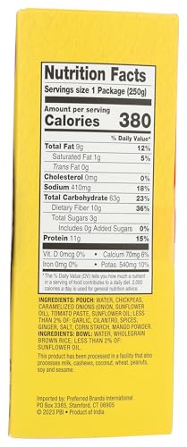 TASTY BITE CHICKPEAS & RICE BOWL ORGANIC 8.8 OZ