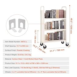 VEVOR Book Cart, 330 lbs Library Cart, 31.1" x