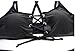 Canserin Women Sexy Bandage Push-up Padded Bikini Set (L, Black)