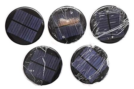 Pack of 5 /Solar for DIY / Solar Panel 6v-80mah / Solar Panel in Circle Shape/ Mini Solar panel/80- mm in Diameter /