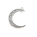 JETEHO 100 Pack Alloy Silver Hollow Filigree Moon Charms Pendant for Jewelry Making