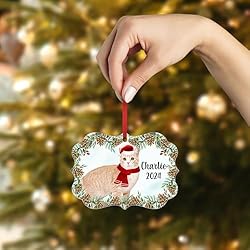 Orange Manx Cat Christmas Ornament 2024