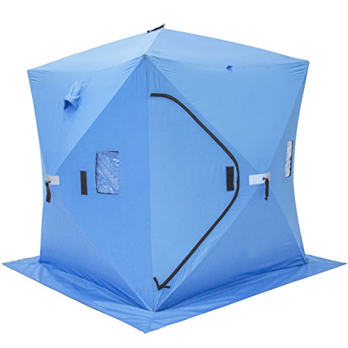 UPC 810010025920, Best Choice Products Ice Fishing Shelter Tent Portable Pop Up Ice Fishing House Blue Waterproof