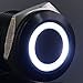 Ulincos® Momentary Push Button Switch U16F1 1NO1NC Black Metal Shell with White LED Ring Suitable for 16mm 5/8