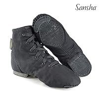 SANSHA Soho Lace-Up Jazz Shoe,Black,13 M US Women