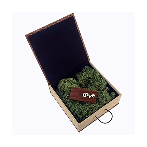 LUCKCRAZY 16 GB Geburtstag Hochzeit Nussbaum USB Flash Drive Geschenk USB 2.0 Thumb USB-Stick aus Holz mit Geschenkbox
