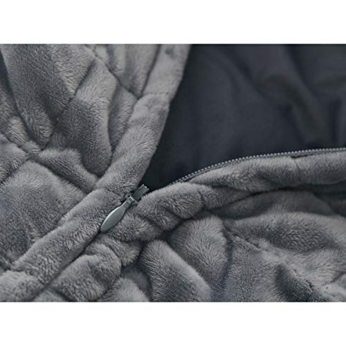 RelaxBlanket Premium Weighted Heavy Blanket Deluxe Set | 60''x80'', 30lb | W/Luxurious Removable Minky Quilted Cover | Dark Grey-Diamond