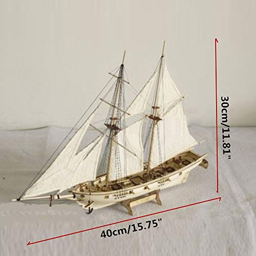 Yamalans 1:100 Scale Mini Wooden Sailboat Ship Model Kit Boat Toy Gift DIY Children Interactive Education Handwork Building Blocks - Thumbnail 6