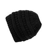Pukavt BeanieTail Hat Warm Knit Stretchy Beanie Hole Cap for Women Men(BeanieTail hat)