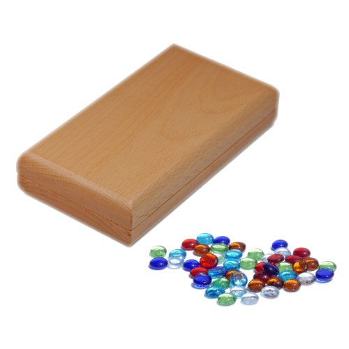 WE Games Folding Mancala - Solid Wood Board & Glass Stones 18 inches