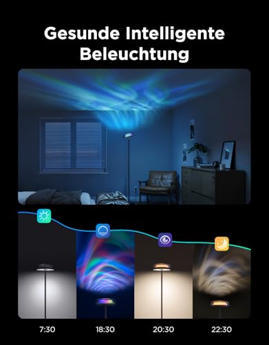 Govee Floor Lamp Living Room Uplighter Wave Lighting RGBICWW, Three-Zone Lighting Floor Lamp, 80+ Scene Modes, 2700-6500K, 1000LM, Compatible with Matter and Alexa, for Living Room, Bedroom
