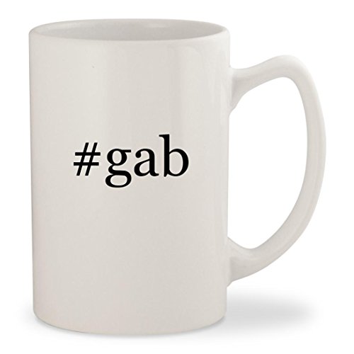 #gab - White Hashtag 14oz Ceramic Statesman Coffee Mug Cup