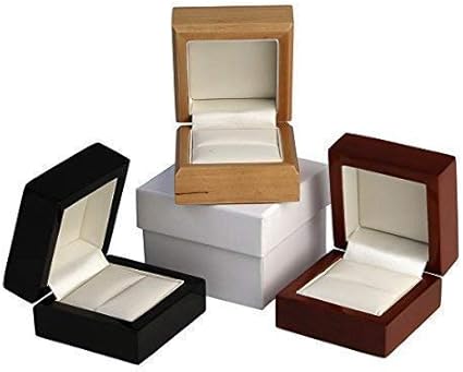 Caja de madera de arce o caoba para anillos, madera, negro ...