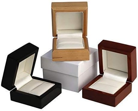 Caja de madera de arce o caoba para anillos, madera, negro, Black Wood: Amazon.es: Hogar