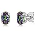 2.45 Ct Mystic Topaz Heart Pendant Earrings 925 Silver Set With 18