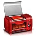 Elite Cuisine EHD-051R Hot Dog Toaster Oven, 30-Min Timer, Stainless Steel Heat Rollers Bake & Crumb Tray, World Series Baseball, 4 Bun Capacity, Red