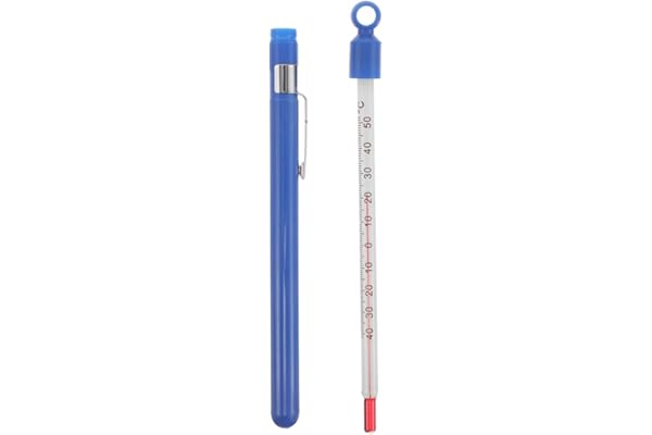 DOITOOL Easy Read Wine Temperature Indicator for Home Brew and Cooking Accurate Glass Thermometer with Housing for Liquids In