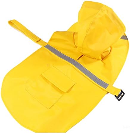 AooToo Dogs Polyester Adjustable Raincoat With Reflective Stripe(Yellow, XL)