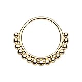 Bali Ball Steel Freedom Fashion Nose Hoop Ring (Sold Individually) (20 GA, 8mm, Gold)