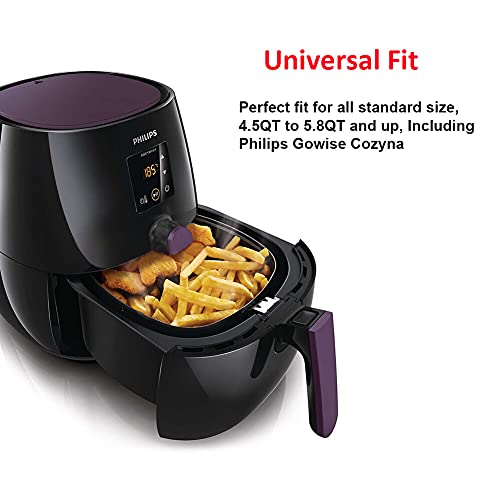 Air Fryer Rack XL Air Fryer Accessories Set of 2, Double Layer Rack with Skewer, Stackable Metal Holder