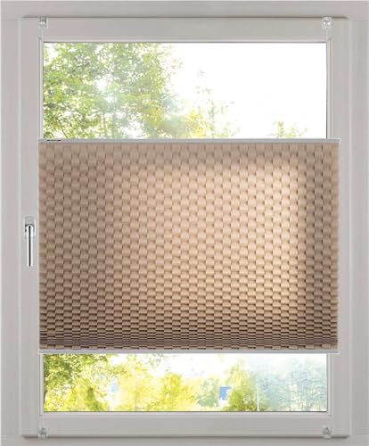 K-Home Klemmfix Pleated Blind 3D Effect Taupe 110 x 130 cm
