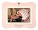 Malden International Designs Glazed Ceramic With Jewel Pink Baptism Milestone Picture Frame, 4x6, Pink