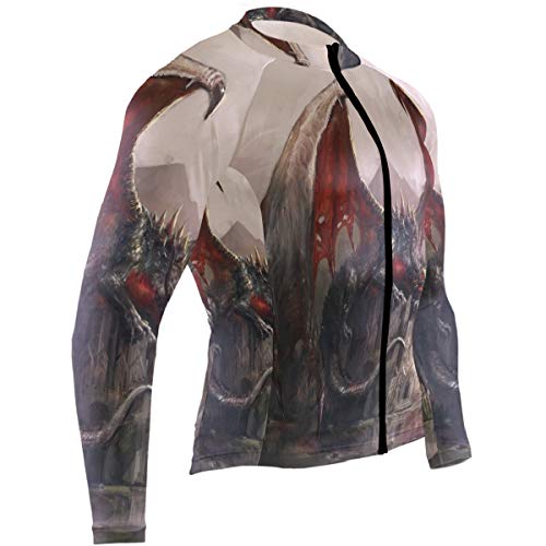 SLHFPX Lazy Dragon Sleeping Mens Cycling Jersey Jacket Long Sleeve Mountain Riding Skinsuits Outfit