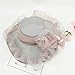 Saferin Women's Kentucky Derby Sun Hat Church Cocktail Party Wedding Dress Organza Hat Two Tone Color (SF2-Grey+Pink)