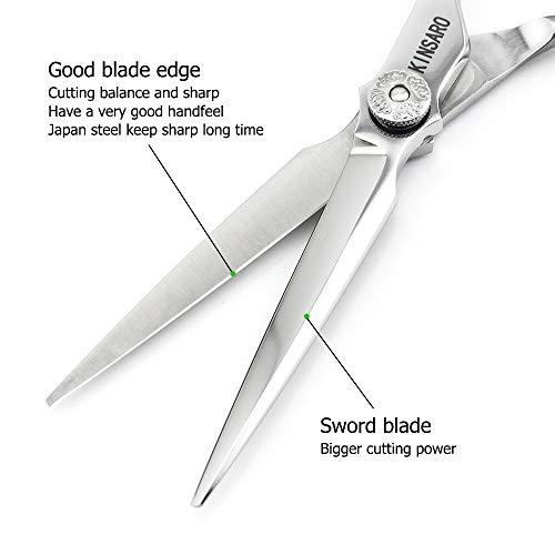 6" Hair Shears Professional Hair Scissors Japan 440C Barber Shears Hairdressing Scissors Sword Blade Non-slip handle Fashion style KINSARO