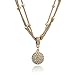 Long Necklace,Gold Silver Rose Gold Plated 3-Color Multilayer Necklaces with Rhinestone Crystal Disco Ball Pendant Fashion Jewelry Gift for Women at Birthday