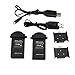 Blomiky 2 Pack 7.4V 850mAh 45C Battery and 2 USB Charger Cable for MJX Bugs 3 Mini RC Quadcopter B3 Mini Battery 2