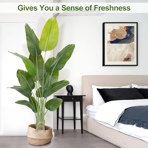 Keeplush Artificial Plant Bird of Paradise 180 cm High Indoor Artificial Plant with 13 Leaves, Large Outdoor Artificial Tree for Indoor Home Living Room Office Bedrooms Garden Verandas (2Pack)