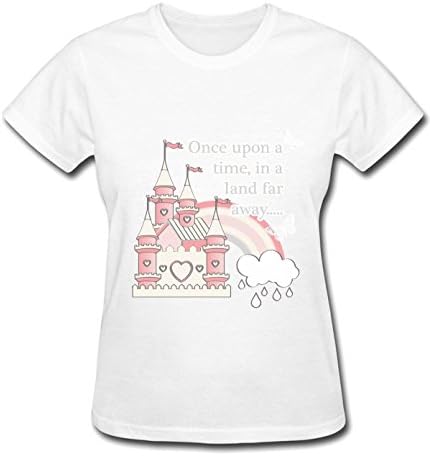 Crossing Mens Cute Cartoon Castle Building Rainbow Butterfly Fashion Tshirt L white