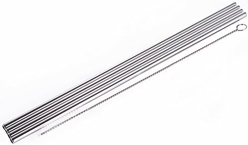 Tpfocus 4 Stainless Steel Straight Drinking Straws &amp; Cleaning Brush For 20 oz YETI Tumbler Rambler Cups
