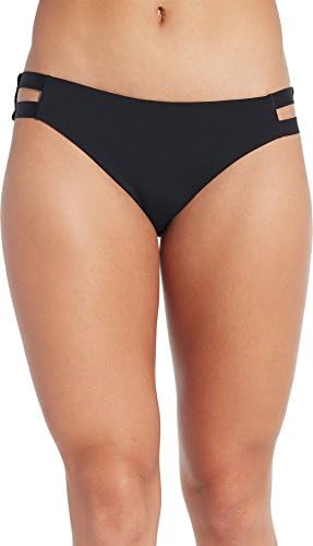CALIA by Carrie Underwood Women's Elastic Side Bikini Bottom (M, Caviar)