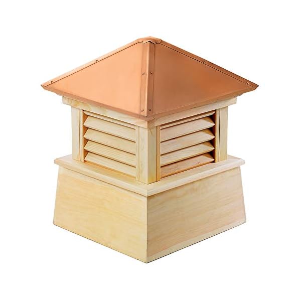 Good Directions Wood Manchester Louvered Cupola with Hip Style Copper
