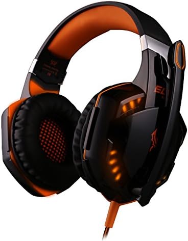 ihens5 G2000 Gaming Headset Earphone with LED light and Mic Stereo Bass Noise Cancelling for Computer Game Player orange