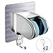 Adhesive Shower Head Holder With Hanging Hook,Handheld Shower Head Bracket Bidet Shattaf Spray Adjustable Handheld Shower Head Wall Mount Showerheads Holder With Adhesive 3M Stick Disc