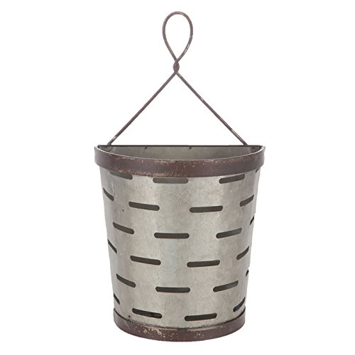 Hobby Lobby Galvanized Metal Slotted Vented Tin Olive Bucket Wall