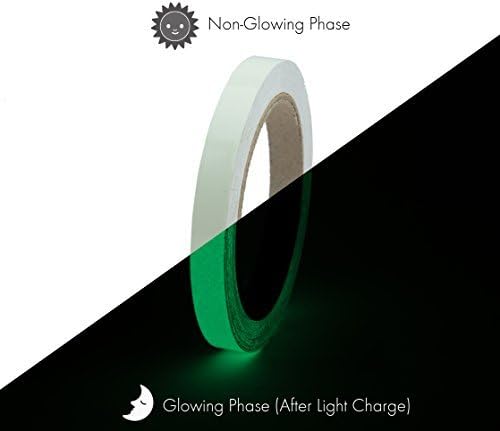 Glow in the Dark Photoluminescent Tape 10 Yard (Green &amp; Blue) (1/2 in. X 10 yard (green)) by Meltape