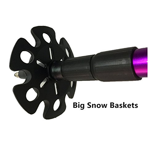 BAOCHI Hiking Trekking Poles Walking Sticks (1 Pair) Telescoping Ultra Strong Alpenstocks Anti Shock Mountaineering Trail(Purple) - Thumbnail 6