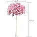 Artificial Hydrangea Flowers, Meiwo 2 Pcs Nearly Natural Fake Hydrangea Silk Flowers to Shine Your Wedding Scene Arrangement and Home Party Decor(Pink)