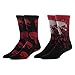 Punisher Marvel Superhero 2 Pack Red Men's Crew Socks, Black, One Size