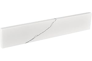 EQLOO 21 in. W x 4 in. H Quartz Sidesplash for Bathroom Vanity Sink Top, Universal Size Bathroom Sink Sidesplash in Calacatta Luna