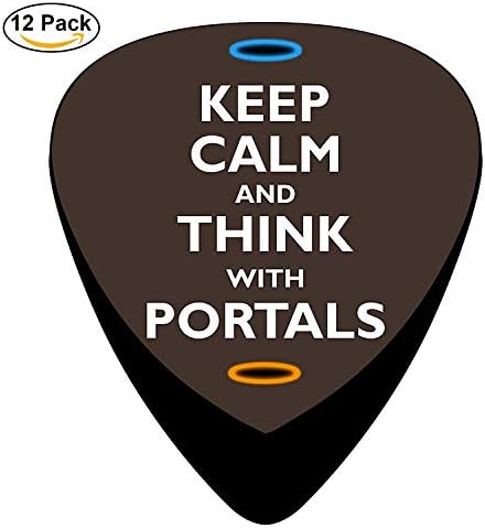 Keep Calm and Think with Portals Celluloid Guitar Picks Unique designs Music Gifts