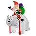 Christmas Masters 6 Foot Inflatable Santa Claus Riding on a White Polar Bear with an Animated Moving Shaking Head Indoor Outdoor Yard Lawn Decoration with LED Lights, Cute Xmas Holiday Party Blow Up