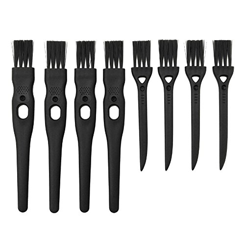 Electric Shaver Cleaning Brushes Razor Cleaner Set Nylon Bristles PP Handle - Set of 8 (Black)