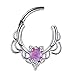Xpircn 16G Opal Stainless Steel Nose Rings Hoop Septum Clicker Jewelry Cartilage Tragus Daith Earrings Piercing Jewelry