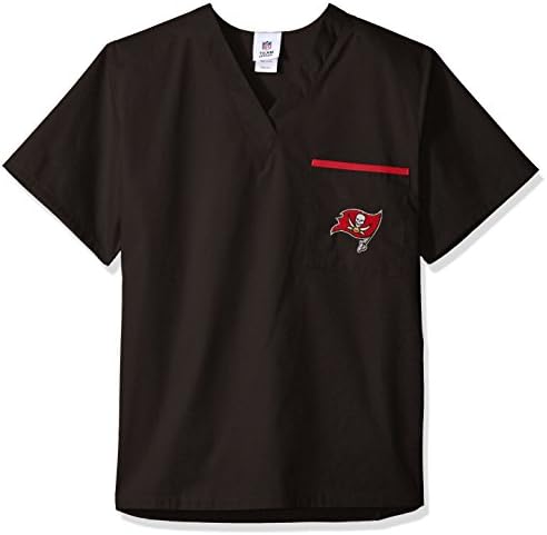 NFL Tampa Bay Buccaneers Scrub Dudz Solid Scrub Top, Small